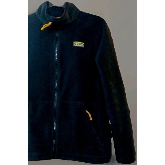 L.L.Bean Women’s Black Fleece Full Zip Jacket Medium Mountain Classic Zip Pocket - Picture 3 of 6
